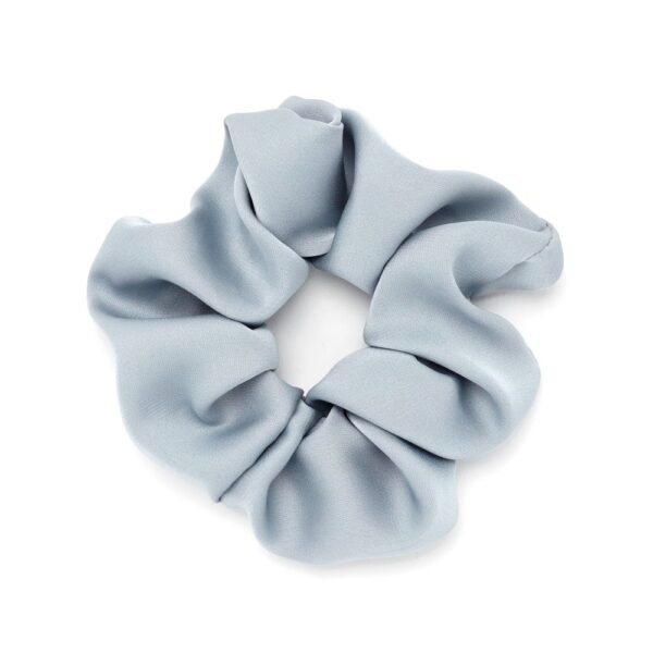 Гумка для волосся "Рюшечка" велика шовкова 11 см срібна