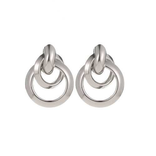 Сережки геометричні кільця срібні (10664)