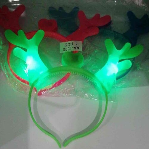 Обруч Новорічний "Ріжки" з підсвіткою мікс кольорів