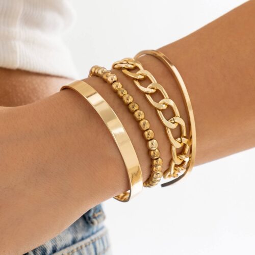 Набір браслетів мікс золотий 4 шт (8139)