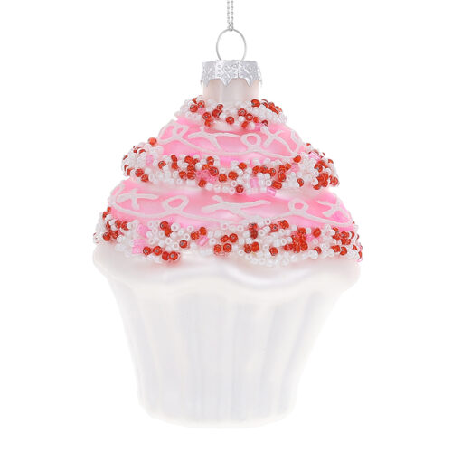 Ялинкова прикраса "Тістечко" 10 см (скло)