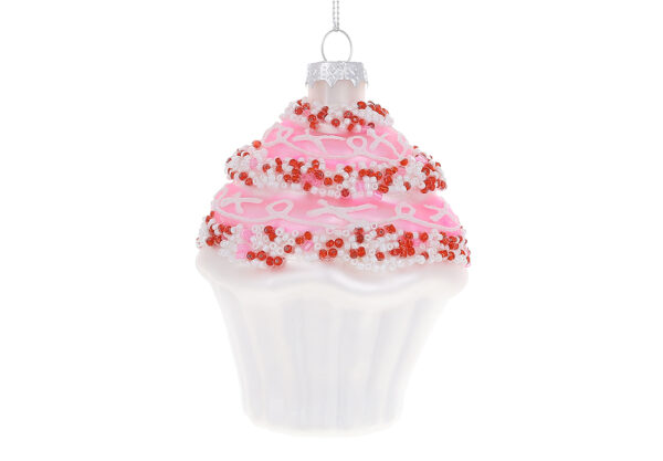 Ялинкова прикраса "Тістечко" 10 см (скло)