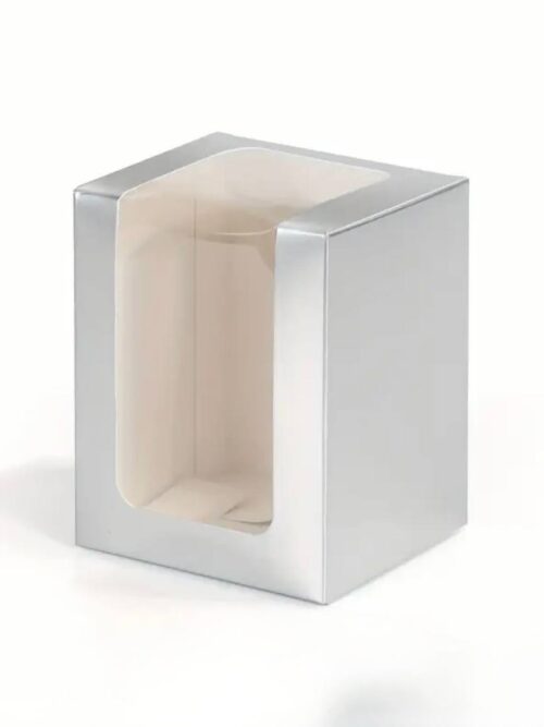 bb51ceeb-4399-46aa-8522-9745b69069d8.jpg Коробка подарункова 8*8*10 см складна з віконцем срібна