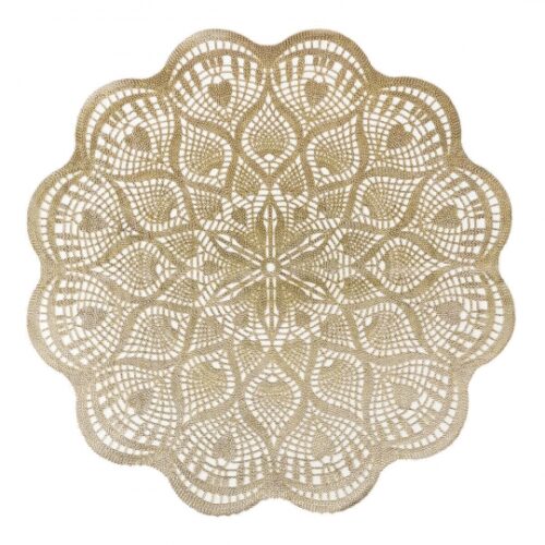 bbdb7815-d1e4-4e06-b68d-e47264bf0efe.jpg Килимок під тарілку "Лотос" золотий 39см 1шт