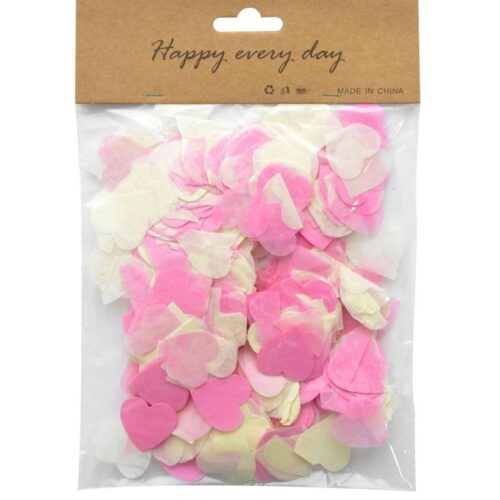 Наповнювач для подарунку/ Конфеті паперове рожеве з білим