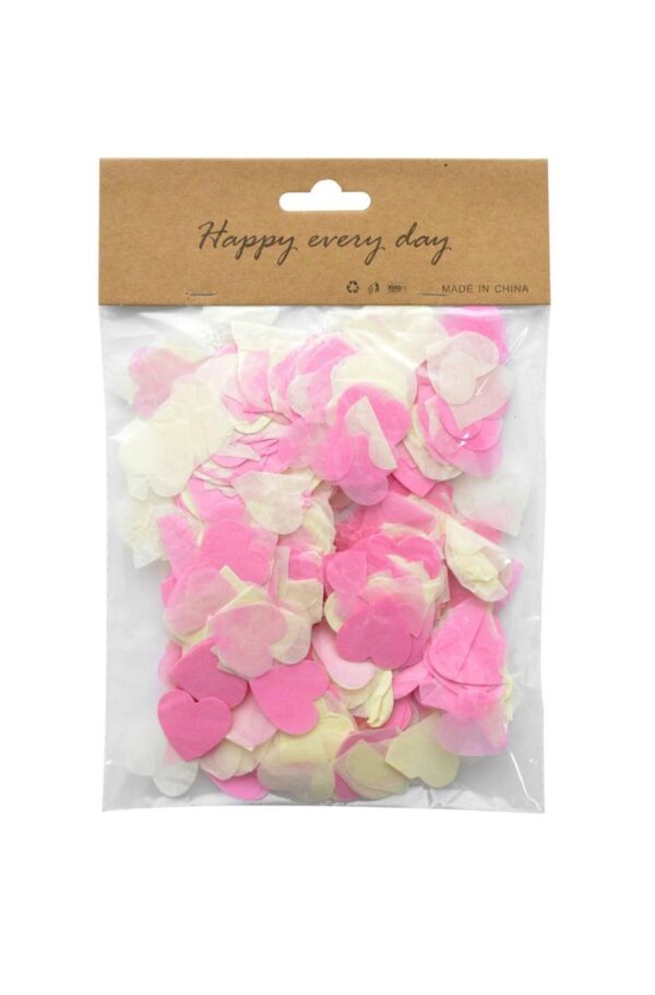 Наповнювач для подарунку/ Конфеті паперове рожеве з білим