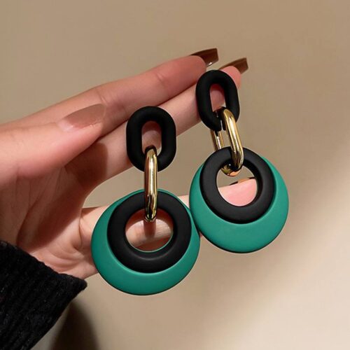 bc362cce-0b12-4351-9b66-bbc48d273fde.jpg Сережки "Геометрія" зелені з чорним (8059)