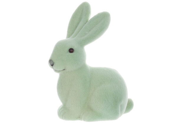 Фігурка "Кролик" 10*15 см з флоковим напиленням зелена