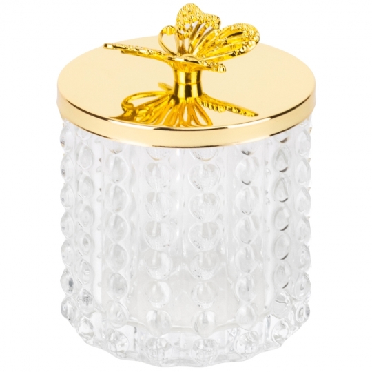 Шкатулка скляна "Морфо/ золотий метелик" 12 см