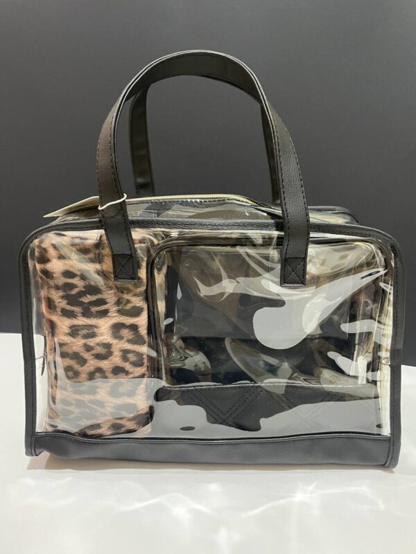 Набір косметичок Primark прозоро-чорна (леопард) 3 шт