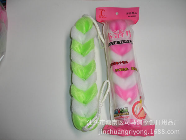 Мочалка для спини коса кольорова маленька