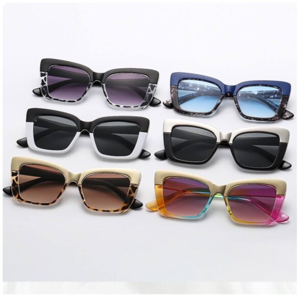 Окуляри жіночі сонцезахисні "Кошачі" прямокутні оправа з градієнтом (10115)