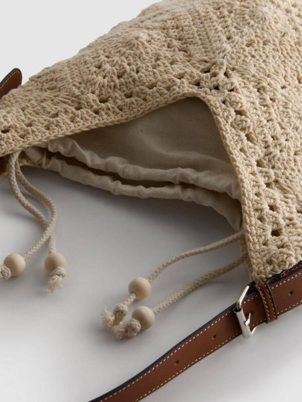 Сумка-шоппер гачкована з ремінцем Primark в стилі Boho молочна