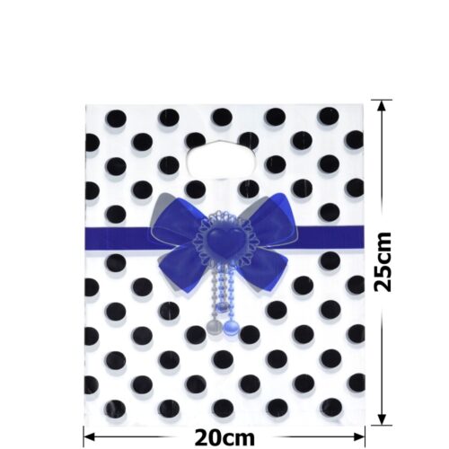 Пакет подарунковий ПВХ (20*25) "Бант" синій