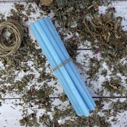 bdc81524-bd8e-4524-a527-f880f29d9511.jpg Свічка парафінова 5C H27 см D1,3 см блакитна