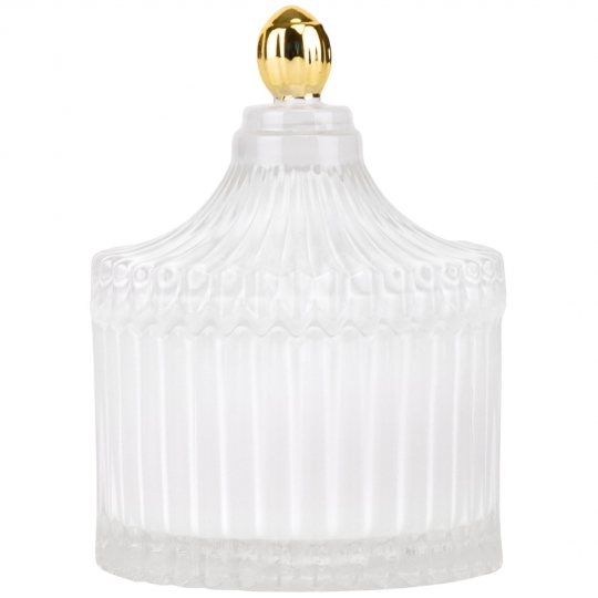 Шкатулка скляна "Арія" біла 9 см