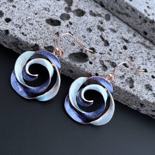 Сережки "Троянди" абстрактні сині (1575)