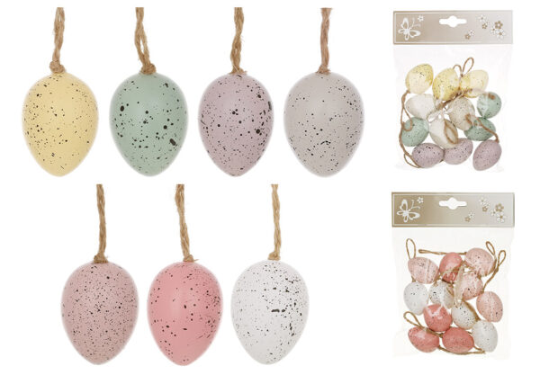 Набір великодніх підвісок "Яйце" (12 шт) 3*4 см мікс кольорів