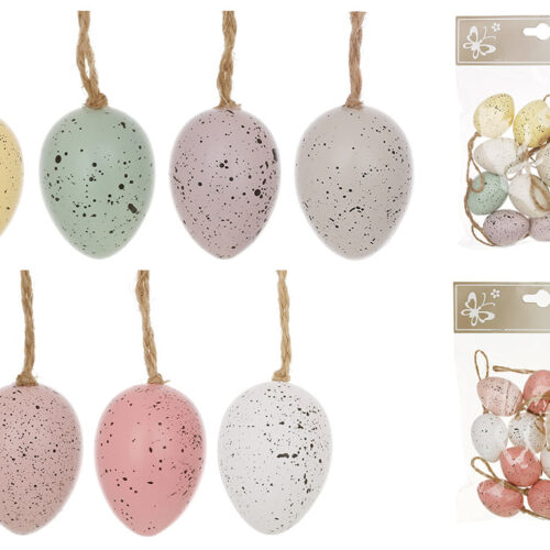 Набір великодніх підвісок "Яйце" (12 шт) 3*4 см мікс кольорів