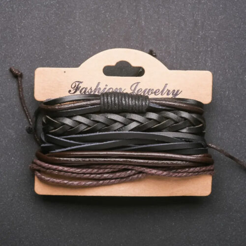 Чоловічий Браслет еко-шкіра з затяжкою