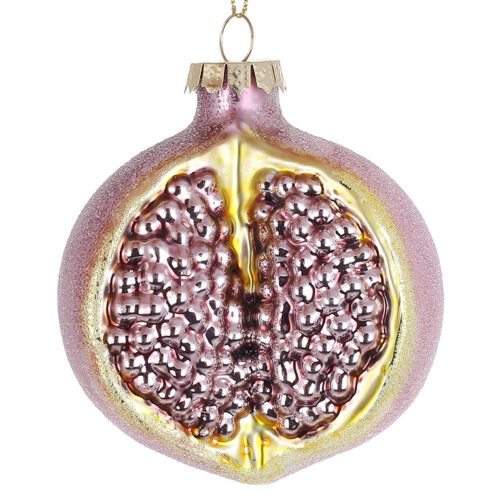 Ялинкова прикраса "Гранат" 8,5 см рожевий (скло)