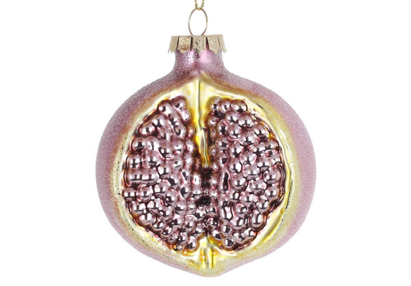 Ялинкова прикраса "Гранат" 8,5 см рожевий (скло)