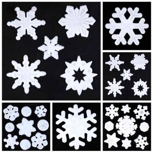 Стікери/Наліпки "Сніжинки білі" силіконові 20*20 см 1 лист