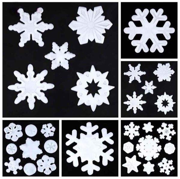 Стікери/Наліпки "Сніжинки білі" силіконові 20*20 см 1 лист