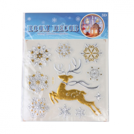 Наліпки новорічні "Оленятко Рудольф" Room Decor 19*24