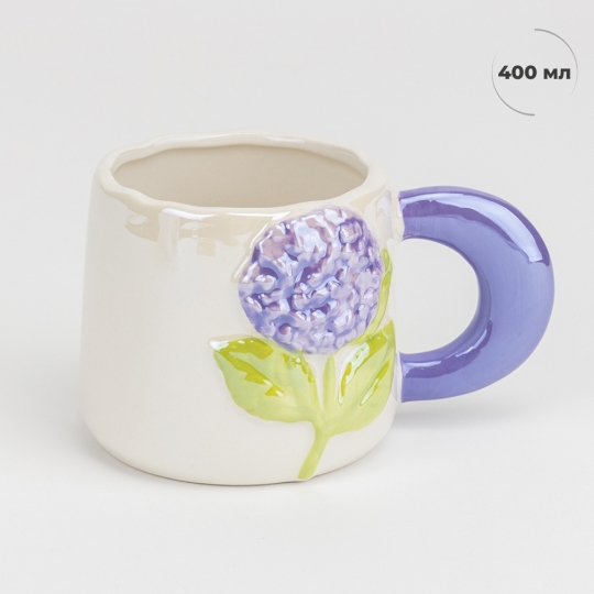 Чашка керамічна "Синя гортензія" 400 мл