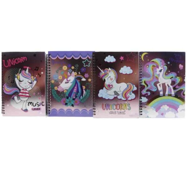 Блокнот А5 на спіралі "Єдиноріг" гологр. обкл 80 арк/ лінійка