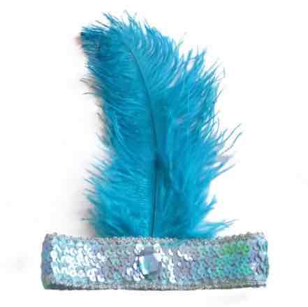 Пов'язка для голови у стилі Чикаго/ Гетсбі (20-ті) блакитна