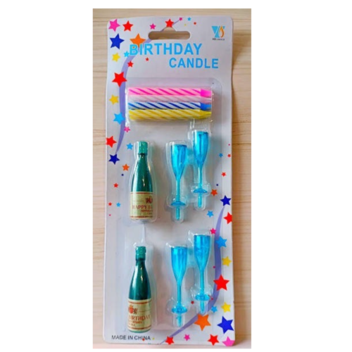 Свічки для торта "Пляшечки/Келихи" блакитний