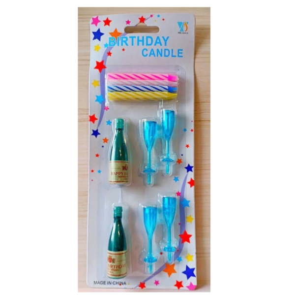 Свічки для торта "Пляшечки/Келихи" блакитний