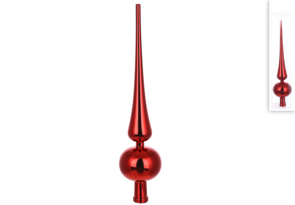 Верхівка на ялинку "Традиційна" 30 см червоний глянець