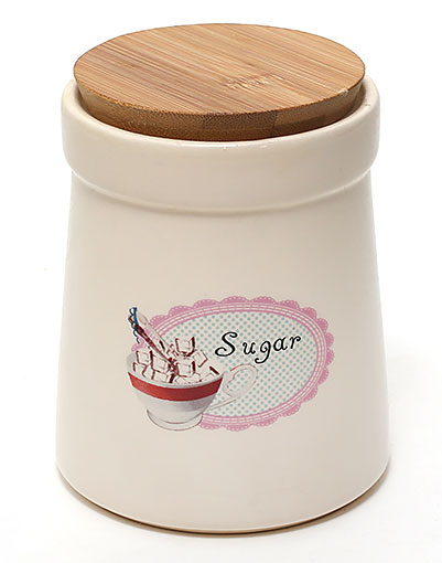 Контейнер/банка "SUGAR" керамічна з бамбуковою кришкою 900 мл