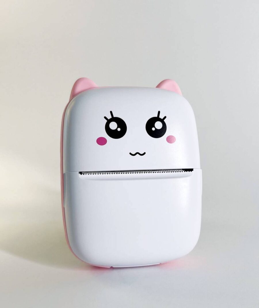 Міні-принтер дитячий портативний Bambi CAT mini printer рожевий