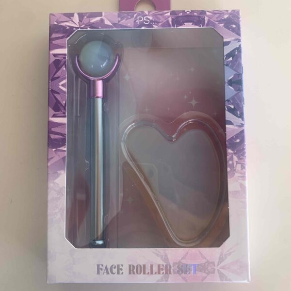 Набір масажерів ролик та гуаша "Face roller set" Primark Місячний камінь