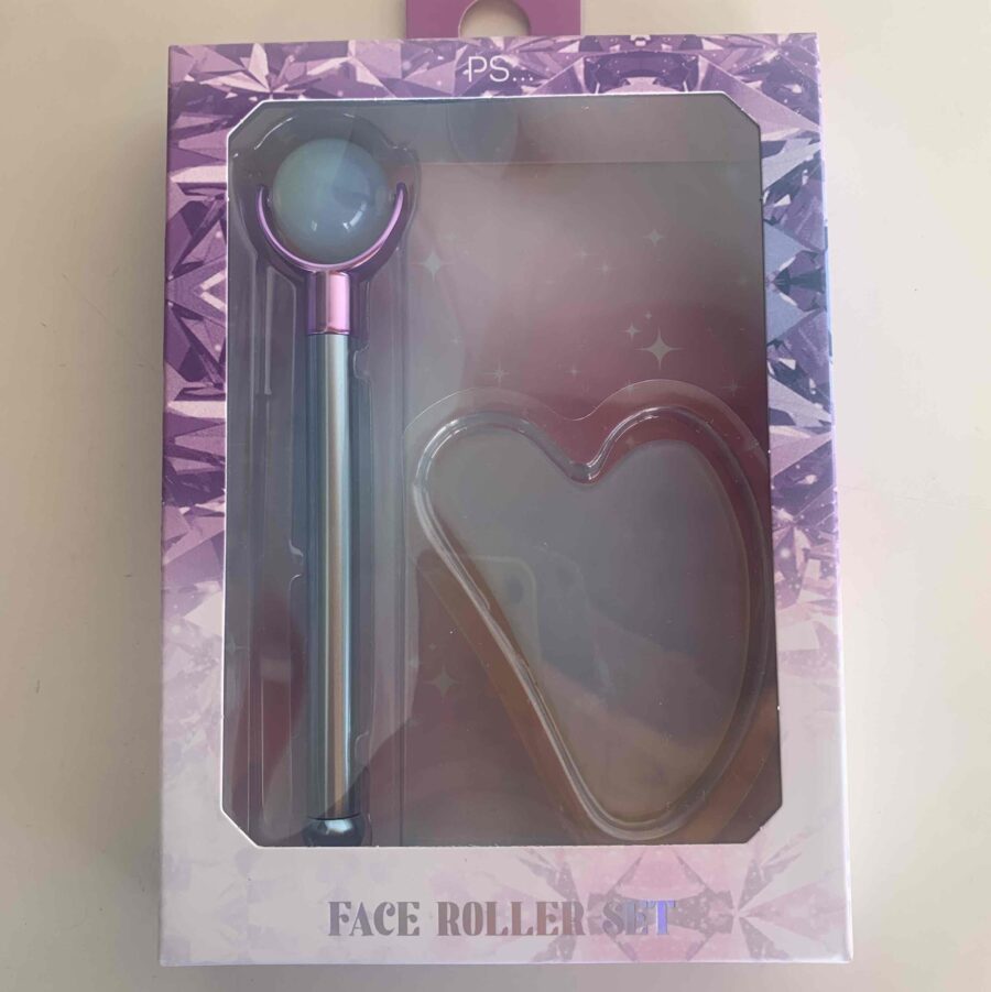 Набір масажерів ролик та гуаша "Face roller set" Primark Місячний камінь