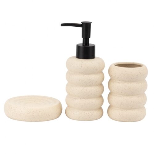 Набір для ванної кімнати «Ніжний рельєф» 3 в 1 беж
