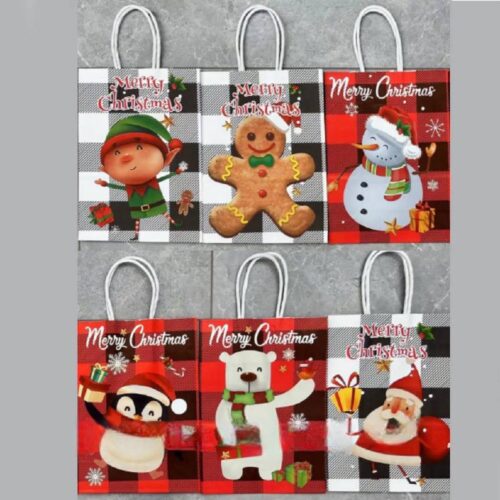 Пакет подарунковий "XS" (15*21*8 см) Крафт Новорічний