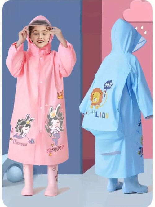 Дощовик дитячий з кишенею під рюкзак мікс кольорів