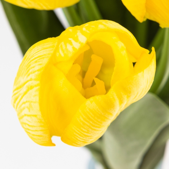 Штучний букет тюльпанів 9 бутонів/ 45 см (латекс/ живий дотик) жовтий