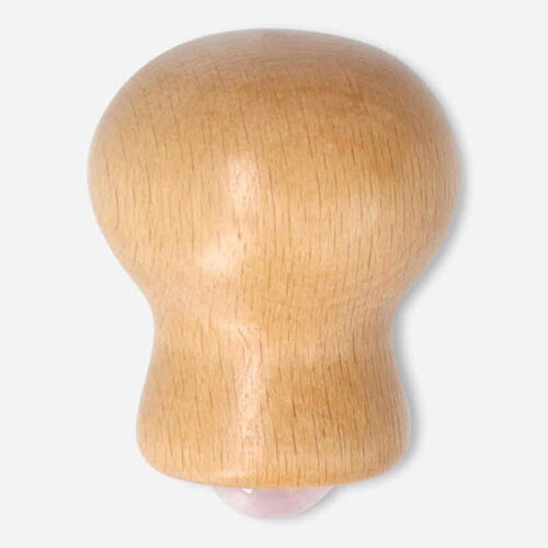 Масажер-ролик дерев'яний з рожевим кварцом Tiger