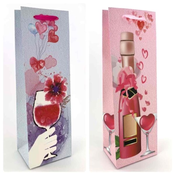 Пакет подарунковий для пляшки (36*11*10) мікс дизайнів