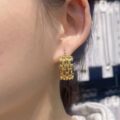 Сережки "Геометричні" кільця текстурні золоті (10723)