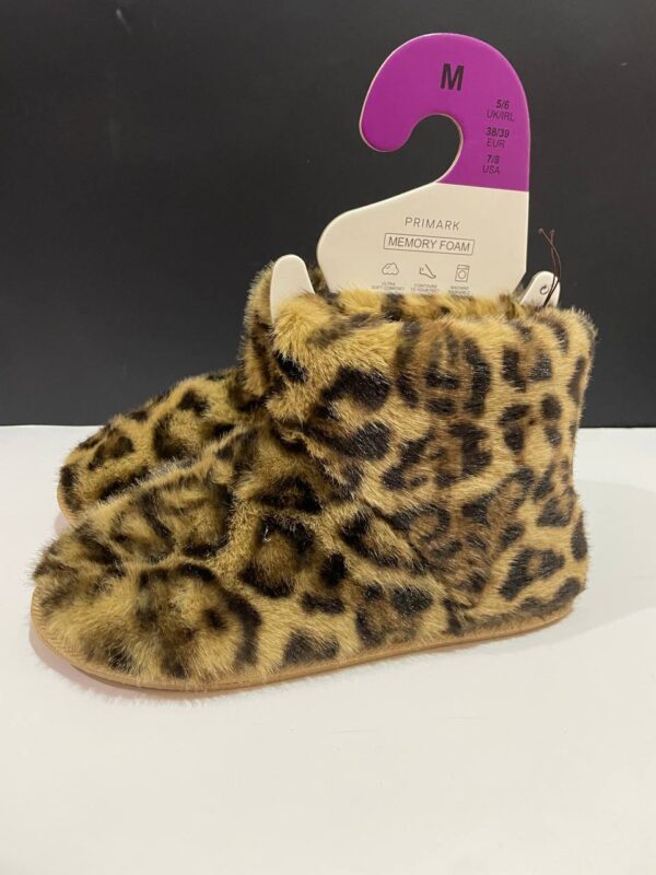 Тапочки-чобітки жіночі Primark плюшеві (устілка меморі) антиковзання леопард