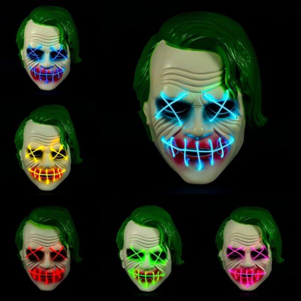 Маска на Хелловін "Джокер" з підсвіткою