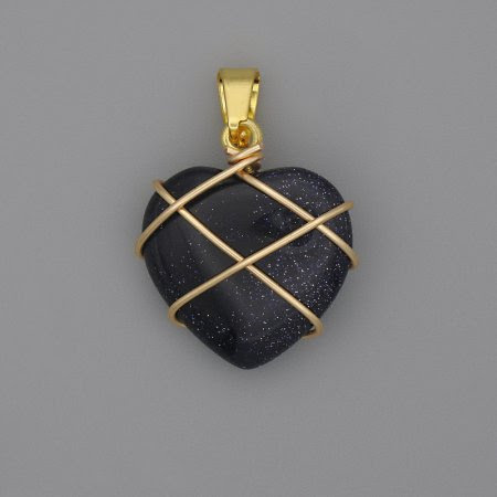 Кулон з натур. кам "Серце в обплетенні" 21х21 мм d-30 мм мікс каменів