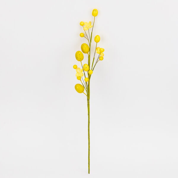 Гілка декоративна "Великодні крашанки" 57 см жовтий